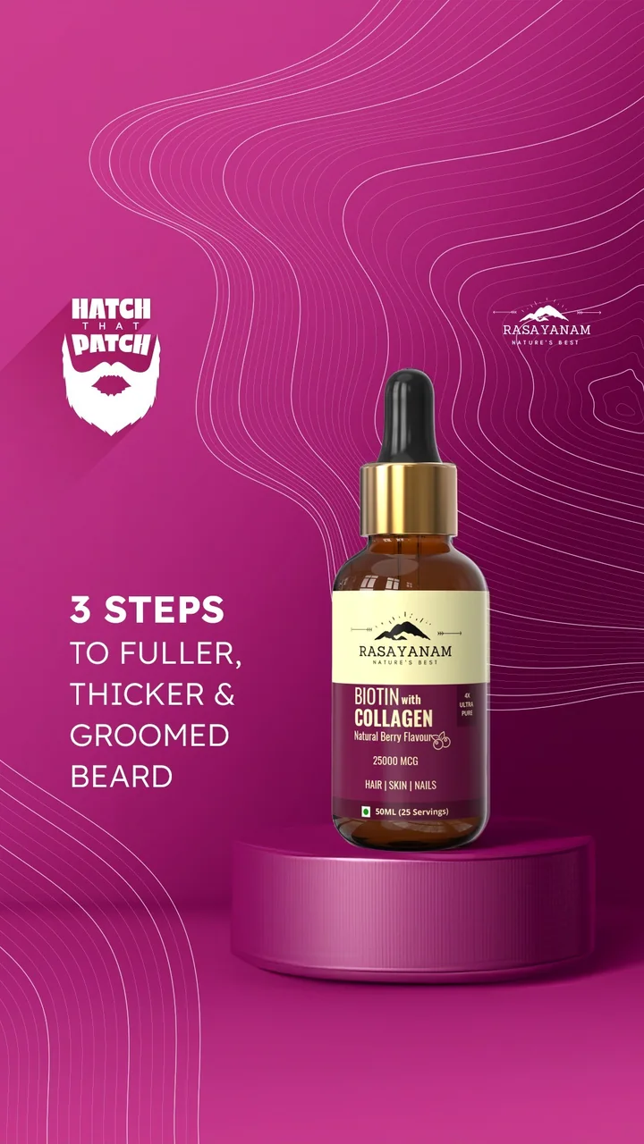 Reel cover: the dropper bottle on a pink plinth against a magenta background, with a three-step headline and the campaign badge.